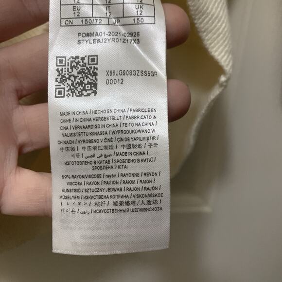 Guess Girls Cream Logo Knit Turtleneck Long Tunic Sweater Size 12 Soft Rayon - Picture 13 of 13